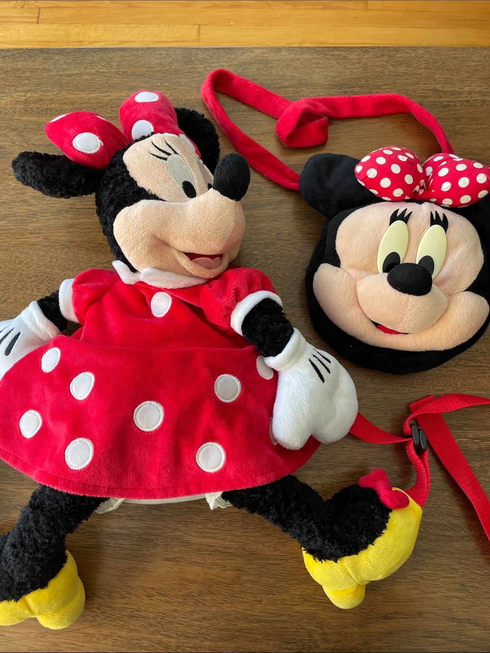 Disney Minnie Mouse Plush Doll Backpack with Matching Purse